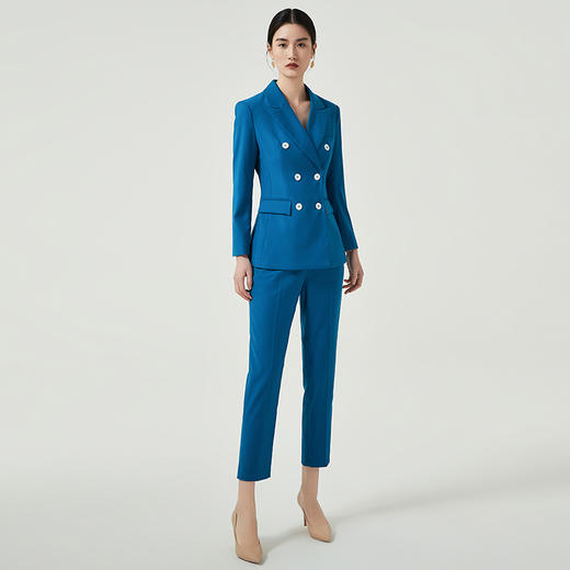 IWY/深蓝色高端经理西装套装女秋款气质售楼部职业装工作服西装两件套CP12115 商品图1
