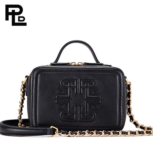 保兰德PLD东方雅奢头层牛皮小方包链条包箱子包通勤必备女包 商品图1