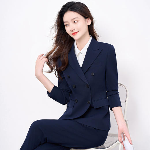 【西装+西裤】罗蒙春秋款女式套装简约百搭商务通勤职场西装两件套女 商品图5
