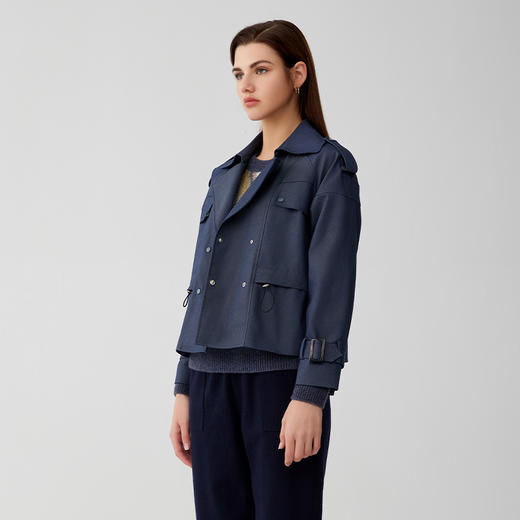 【仿牛仔面料短款风衣】23年秋冬新品女士休闲外套时尚百搭夹克外套 商品图1