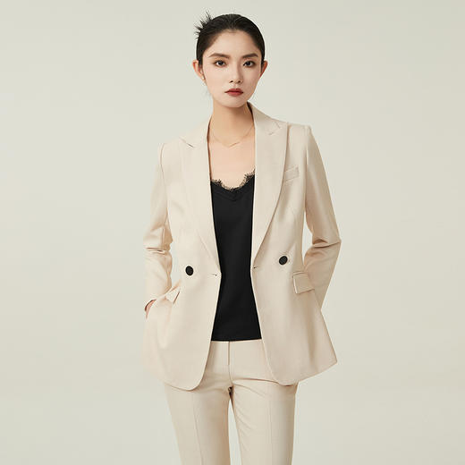 IWY/高级感杏色西装外套女2023秋季新款时尚气质女神范主持人职业套装CP12103 商品图3