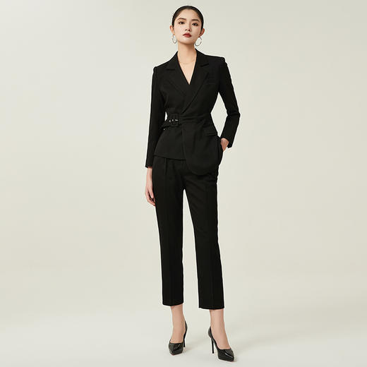 IWY/高级感黑色西装套装女秋季职业西服商务正装气质通勤售楼部工作服204032CP1 商品图0