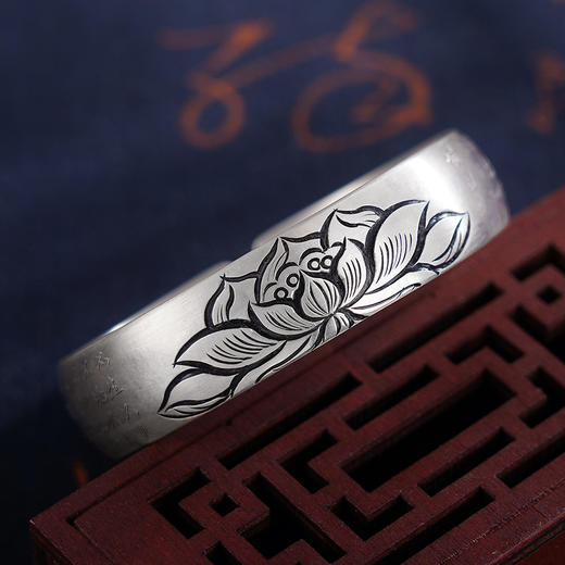 【真言净莲】子佩集原创设计纯银999银手工手镯2309 商品图4