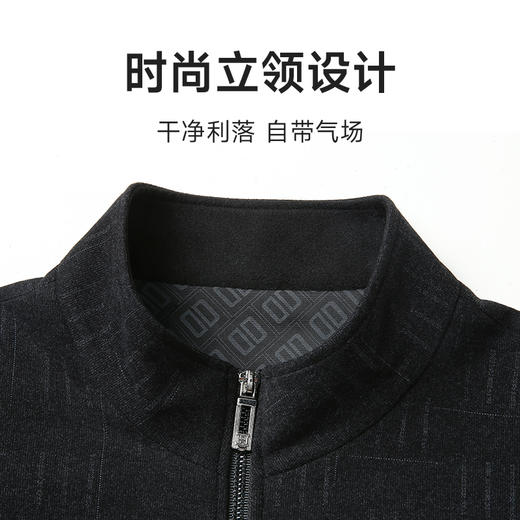 【圈】舒适【新款DLC】大依优型大码男装立领夹克商务外套男休闲加肥加大夹克上衣胖子显瘦Y 商品图2