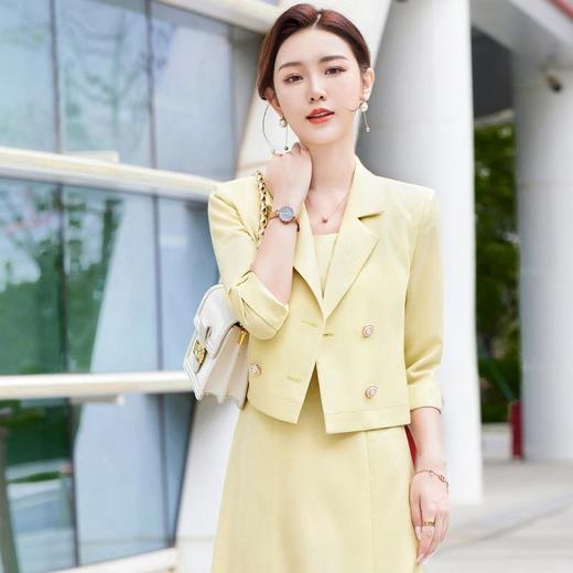 娜璐多 短款小西装内搭连衣裙两件套女早秋2023新款西服外套通勤套装套裙 商品图0