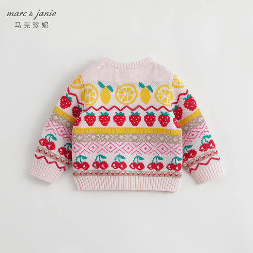 【柔蓝绒】马克珍妮冬装新款 女童趣味水果保暖针织衫毛衣231312 商品图1