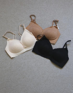 You Need 请拿好 哈！妞子滴 HF 无钢圈 软软的蕾丝 连杯胸垫 Bra 3色入