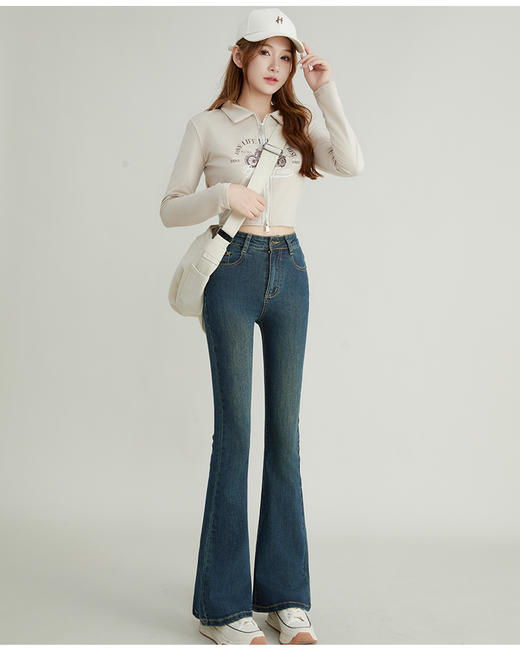 【YW】无忧购秋季遮肉显瘦拉长腿部比例塑形显瘦塑造小蛮腰视觉显瘦牛仔裤JM8808（截单后7天发货) 商品图13