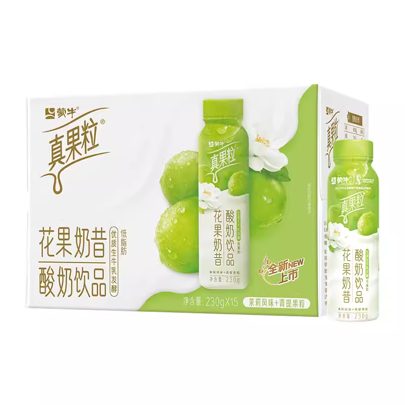 T真果粒花果奶昔茉莉风味+青提果粒酸奶饮品PET瓶230g×10瓶