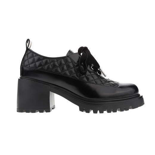 sheme进口牛皮搭配撞色格菱纹车线时尚帅气女士系带乐福鞋可定制 商品图6