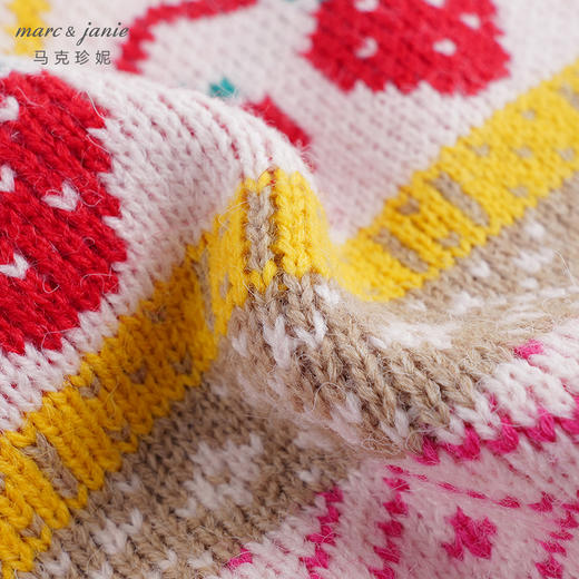 【柔蓝绒】马克珍妮冬装新款 女童趣味水果保暖针织衫毛衣231312 商品图4