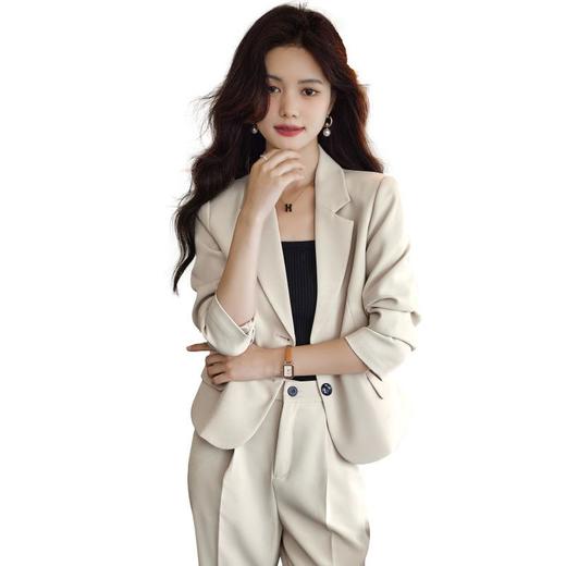 娜璐多 韩版名媛风西装套装女秋季2023新款设计感气质显瘦休闲长裤两件套 商品图4