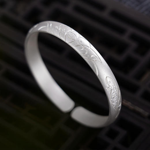 【游鱼莲田田】子佩集原创设计纯银999银手工手镯2309 商品图5