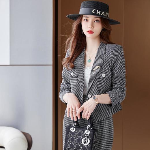 娜璐多 韩版休闲西服套装裙女2023年秋季新款气质通勤时尚洋气商务西装裙 商品图1