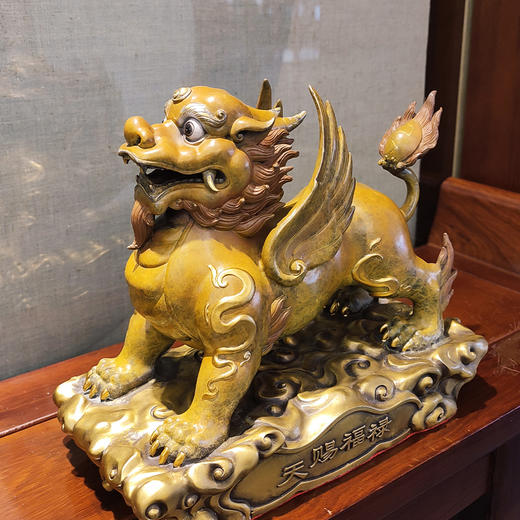进财飞天貔貅 铜摆件 商品图1