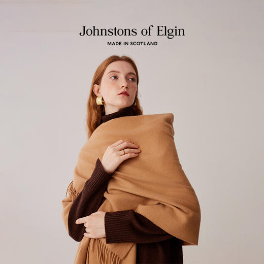 Johnstons of Elgin经典纯羊绒披肩 纯色 商品图9