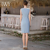 IWY/法曼努气质蓝色无袖连衣裙女时尚西服内搭职业裙新款百搭裙Q889 商品缩略图5