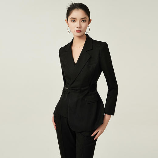 IWY/高级感黑色西装套装女秋季职业西服商务正装气质通勤售楼部工作服204032CP1 商品图2