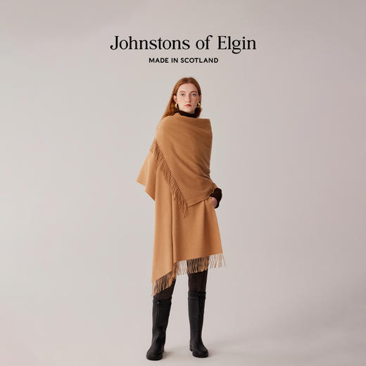 Johnstons of Elgin经典纯羊绒披肩 纯色 商品图8