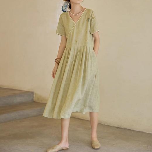 裁缝学苑AQ200亚麻夏季复古斜襟连衣裙纸样女装裙子服装裁剪衣服 商品图0