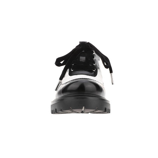 sheme进口牛皮搭配撞色格菱纹车线时尚帅气女士系带乐福鞋可定制 商品图2