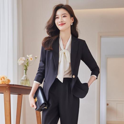 娜璐多 小西装+九分裤两件套2023秋季成套搭配减龄轻熟法式西服套装温柔 商品图2