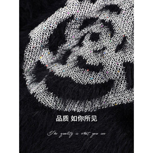 COCOBELLA提花银丝亮片山茶花毛衣女丰盈软糯加厚针织衫MZ553 商品图4
