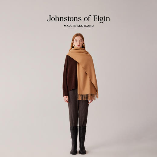 Johnstons of Elgin经典纯羊绒披肩 纯色 商品图3