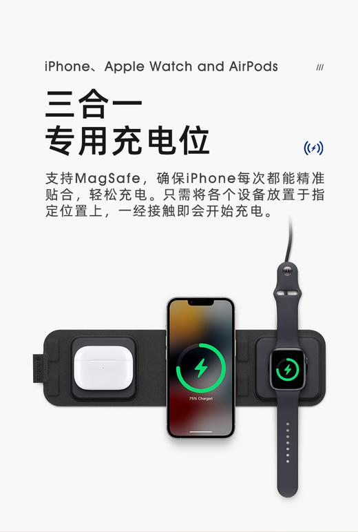 【Mophie】充电器（无线充电底座-三合一） 商品图1