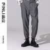 PINLI品立新款百搭纯色直筒休闲束脚长裤男小脚裤子潮牌B213117122 商品缩略图2
