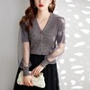 娜璐多 网纱拼接女式针织衫2023初秋新款设计感优雅时尚气质百搭上衣温柔 商品缩略图3