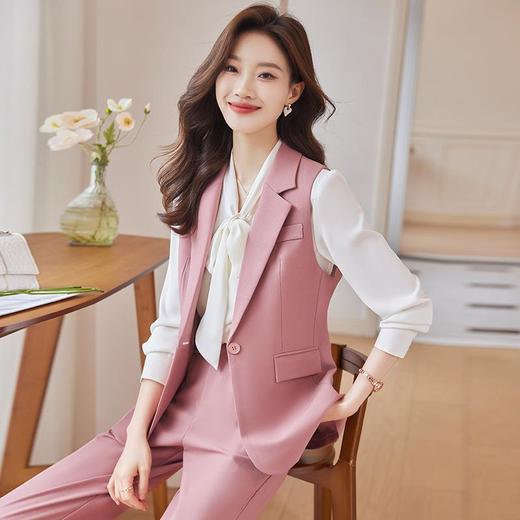 娜璐多 西装马甲女套装秋季2023新款马夹外套背心薄款女士长裤两件套韩版 商品图0