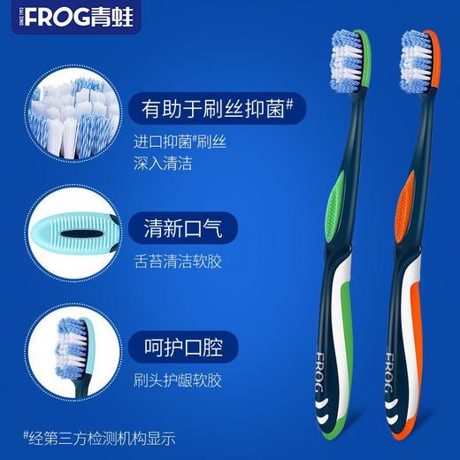 FROG青蛙牙刷深层洁净螺旋刷丝2支装   颜色随机 商品图3