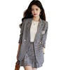娜璐多 格子小西服外套+百褶裙两件套女2023秋新款炸街独特学院风休闲女 商品缩略图4