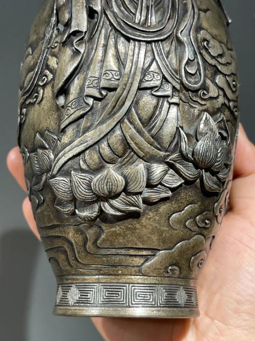 雕观音像瓷胎白银釉淨水瓶，顺丰包邮 商品图12