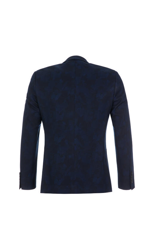 占姆士男士时尚印花西服春夏单外套   藏青&暗绿 商品图1