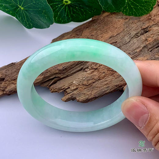 派瑞翡翠 翡翠手镯 糯种 飘花 商品图2