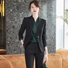 娜璐多 绿色西装外套女2023早秋新款高级感女神范气质时尚西服套装 商品缩略图3