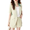 娜璐多 拼接撞色薄款西装套装女夏季温柔风2023新款设计感气质短裤两件套 商品缩略图4
