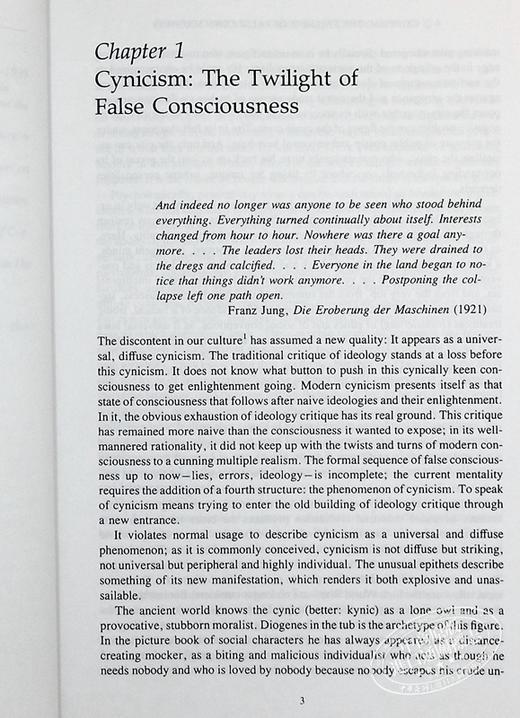 预售 【中商原版】犬儒理性批判 Critique of Cynical Reason 英文原版 彼得 斯劳特戴克 Peter Sloterdijk 商品图5