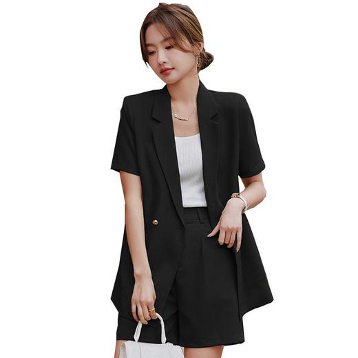 娜璐多 绿色西装外套女夏季薄款2023新款小个子气质休闲短袖职业西服套装 商品图4
