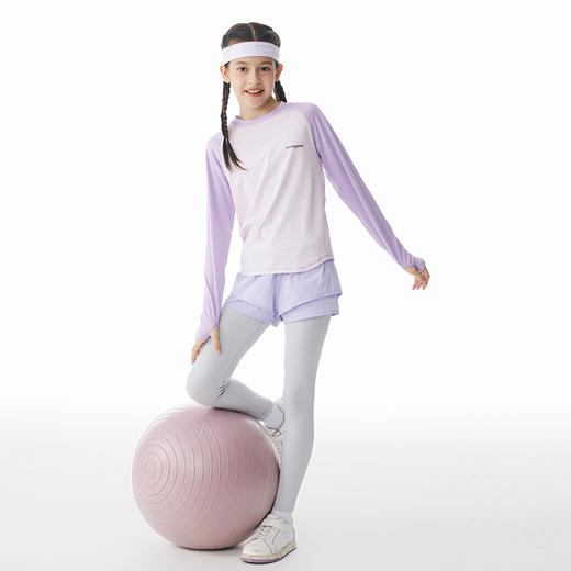 onmygame女童假两件运动裤秋装儿童瑜伽裤紧身裤套装长裤子 商品图1