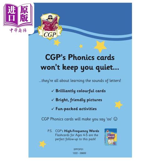 【中商原版】英国CGP原版教辅 New Phonics Flashcards for Ages 3-5: perfect for home learning3-5岁新Phonics抽认卡 商品图1