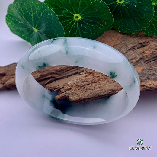 派瑞翡翠 翡翠手镯 糯种 飘花 商品图0