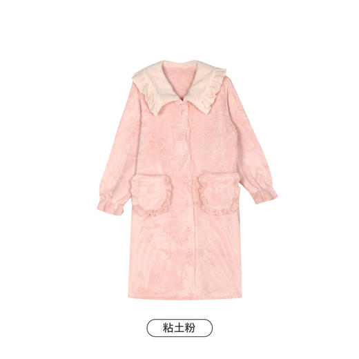 都市丽人生活家居女士睡衣法兰绒厚款长袖裙家居服套装LH36H1 商品图1