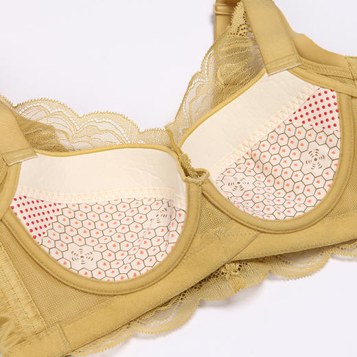 都市丽人美体纤塑CDE杯适穿蕾丝调整型文胸超薄款3/4杯塑身文胸无钢圈内衣四排扣新年本命年红品LJ33Q2 商品图4