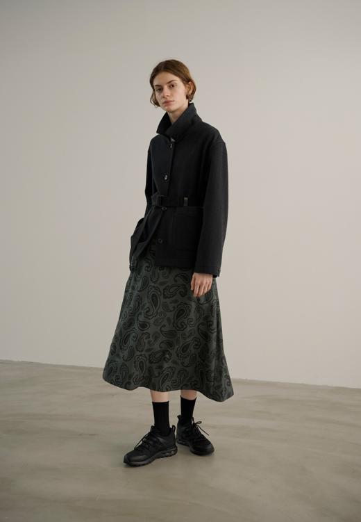 Margaret Howell 23AW 日版墨绿色佩斯利纹丝棉半裙 商品图5