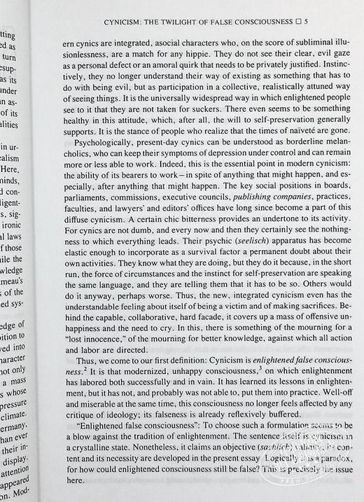 预售 【中商原版】犬儒理性批判 Critique of Cynical Reason 英文原版 彼得 斯劳特戴克 Peter Sloterdijk 商品图6