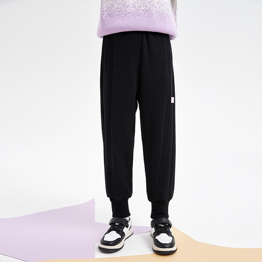 笛莎童装女童裤子2023冬季新款蓄热侧分割束脚裤 商品图3