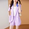 娜璐多 拼接撞色薄款西装套装女夏季温柔风2023新款设计感气质短裤两件套 商品缩略图3